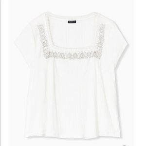 Torrid CREPE EMBROIDERED TOP
